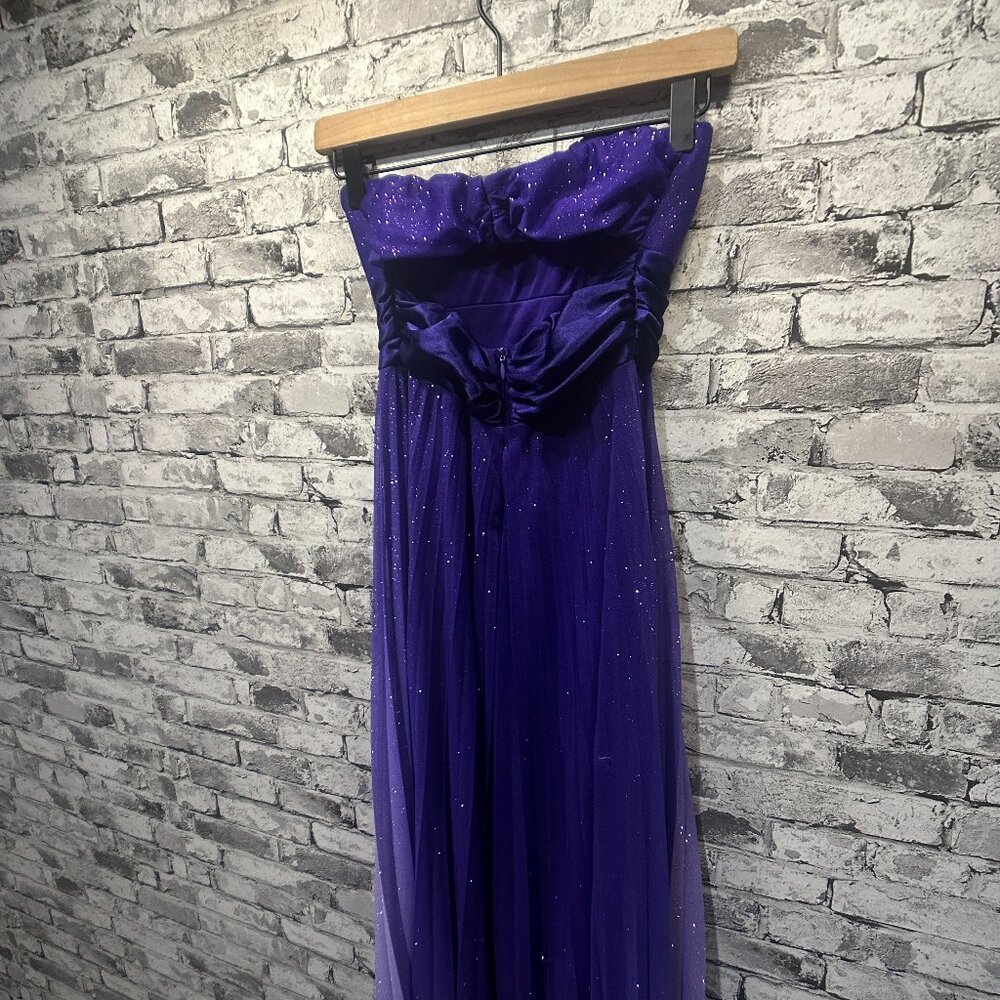 EUC Speekless Purple Maxi Dress Sparkle Ombre Size XS (Prom Homecoming Dress) - Picture 6 of 14